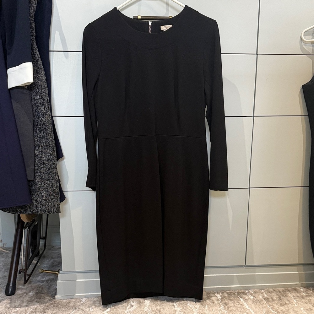 J. Crew Classic Black Long Sleeve Dress